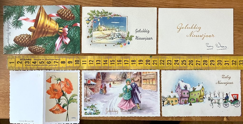 Kleine, oude wens- en geboortekaartjes, Ophalen of Verzenden, Voor 1970