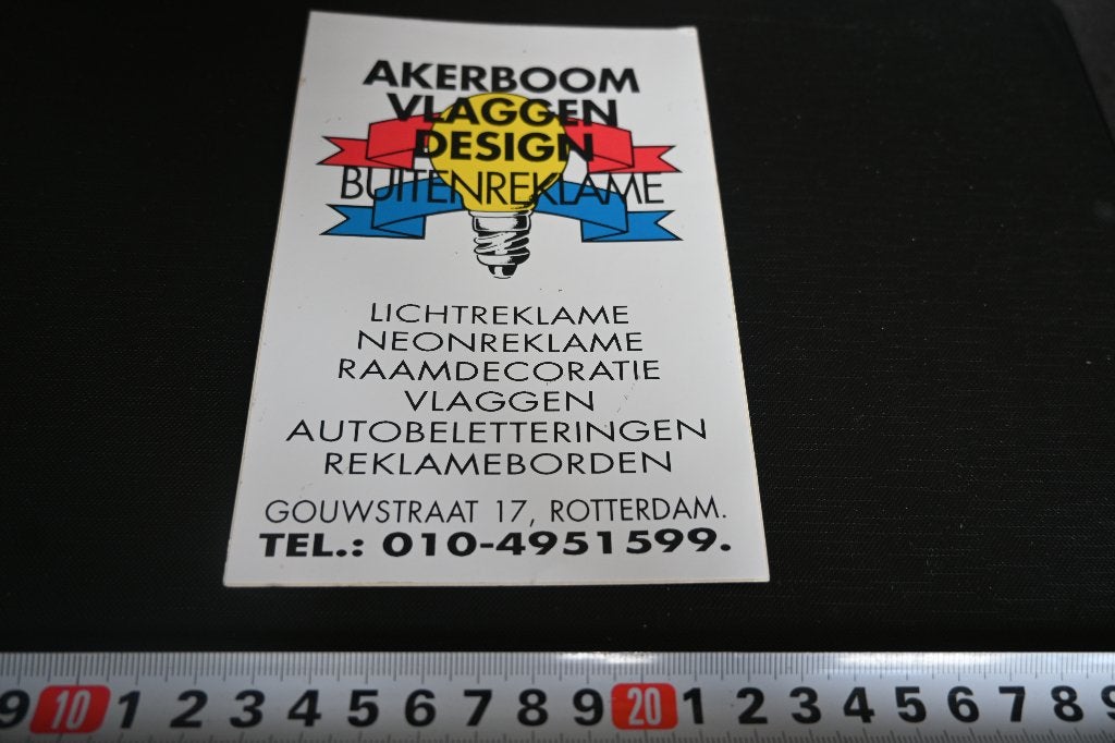 sticker Rotterdam AKERBOOM Vlaggen Design Buitenreklame *, Ophalen, Zo goed als nieuw
