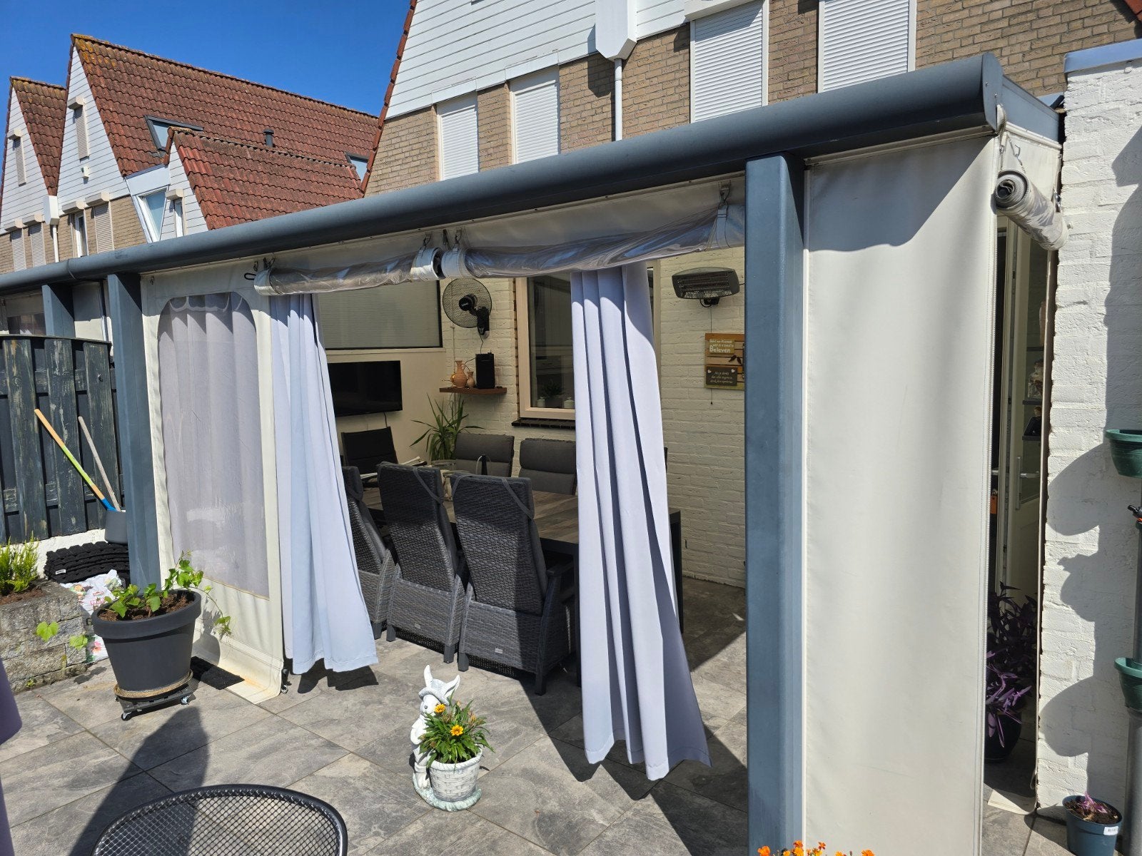 Moderne Veranda met zeil afdichting. 5 breed 3 meter diep., Ophalen, Gebruikt, Veranda