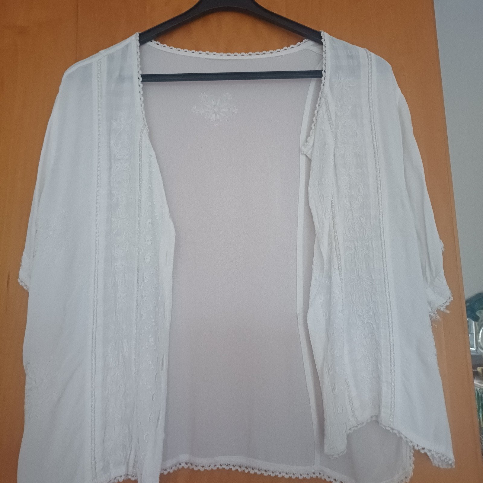Witte geborduurde tuniek blouse/vestje - Maat l xl, Kleding | Dames, Wit, Maat 42/44 (L), Ophalen of Verzenden, Onbekend
