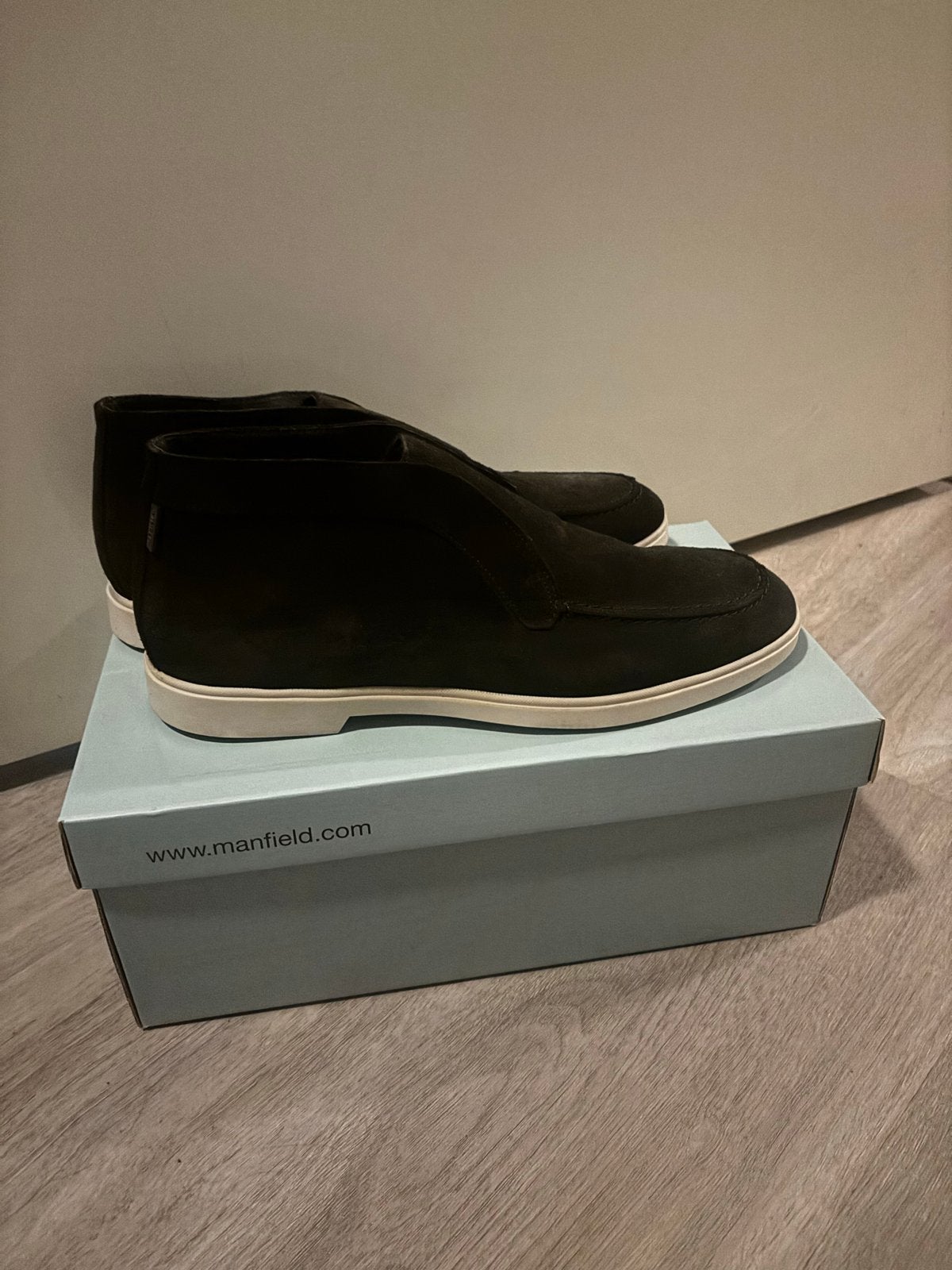 Manfield Hoge Loafer Schoenen - Nooit Gedragen- Maat 44, Loafers, Bruin, Nieuw, Ophalen of Verzenden