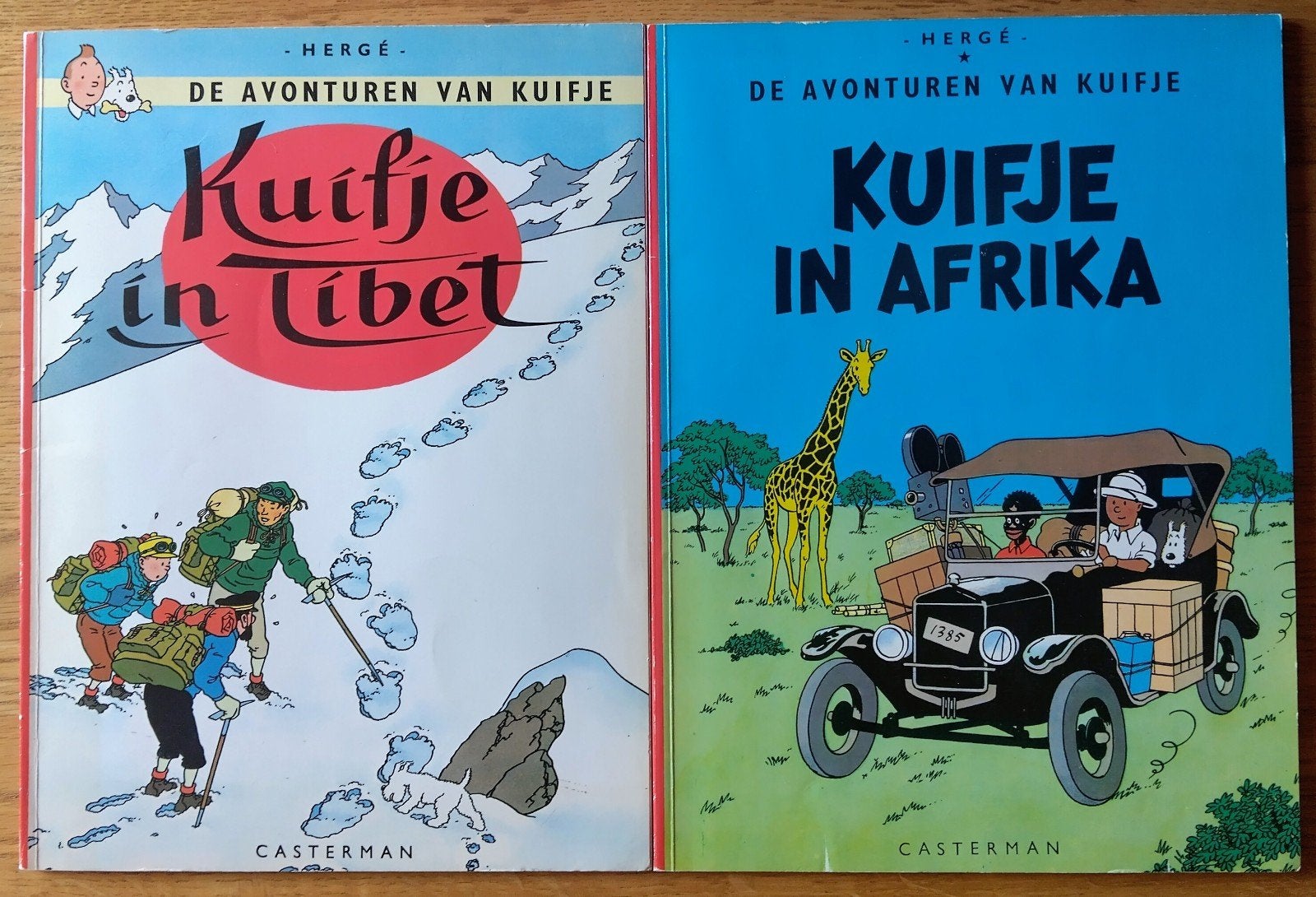 Kuifje in Tibet en Kuifje in Afrika, Meerdere stripboeken, Ophalen, Gelezen, Hergé