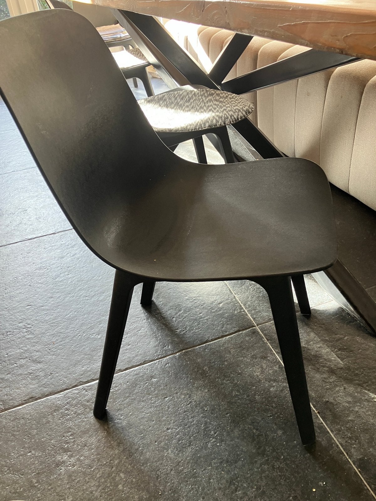 5x Odger antraciet keukenstoel Ikea, Ophalen, Kunststof, Zo goed als nieuw, Grijs