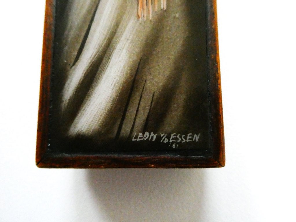 Opaline kruis Corpus Jezus Leon v/d Essen gebrandschilderd, Ophalen of Verzenden