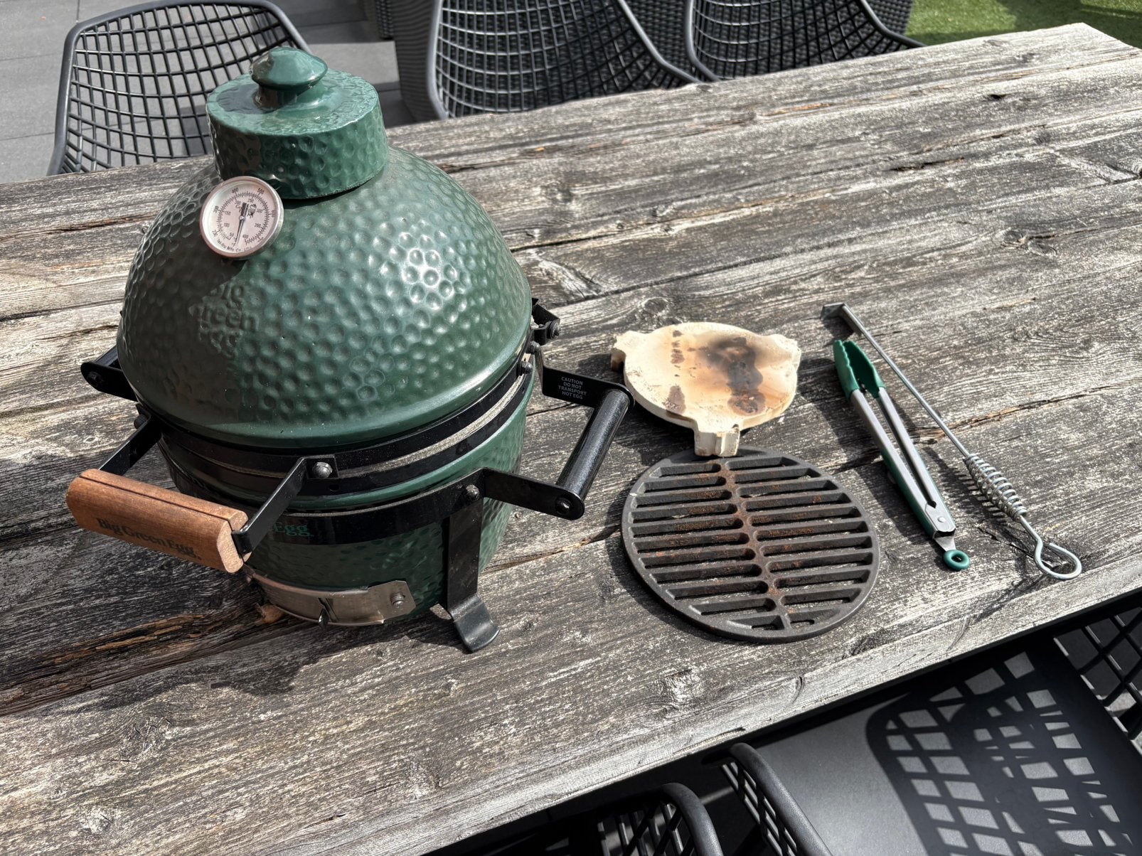 Big Green Egg mini met carrier zgan compleet incl bon, Ophalen, Zo goed als nieuw