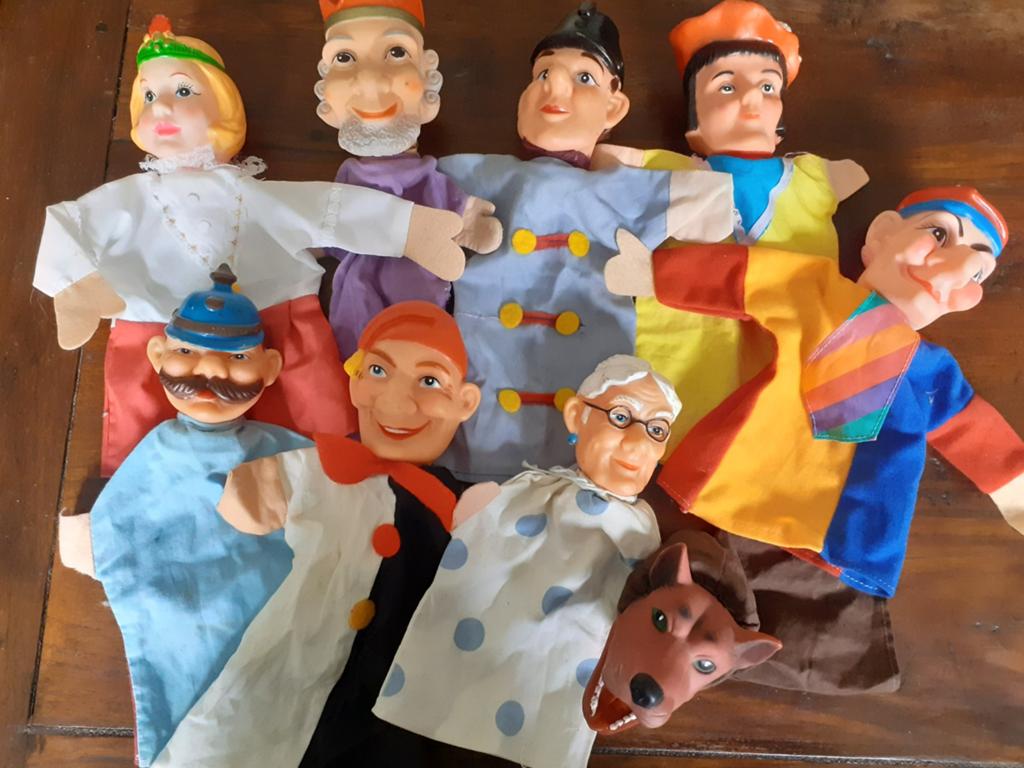 Retro handpoppen poppenkastpoppen ( Q ), Kinderen en Baby's, Speelgoed | Poppen, Overige typen, Ophalen of Verzenden