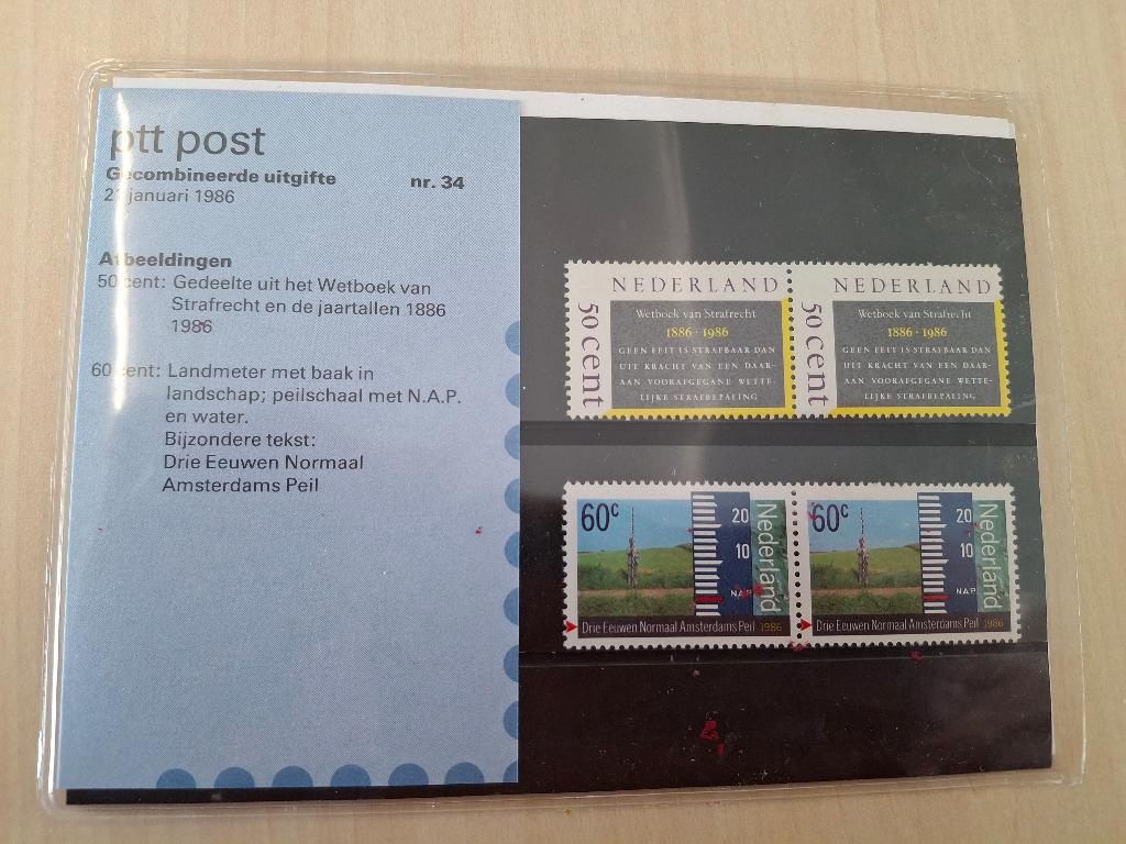 Gecombineerde uitgifte 1986 Nederland, Ophalen of Verzenden, Na 1940, Postfris