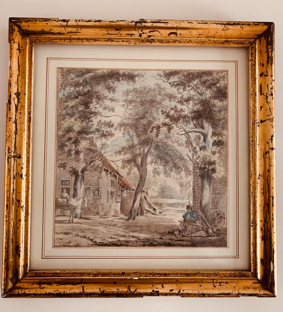 Schilderij met mooie lijst, Antiek en Kunst, Ophalen of Verzenden