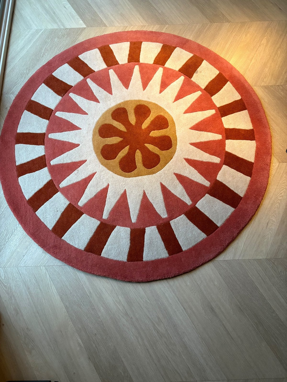 Prachtig dik rond wollen vloerkleed van Sissy Boy, 152 cm, Ophalen, 150 tot 200 cm, Rond, Zo goed als nieuw