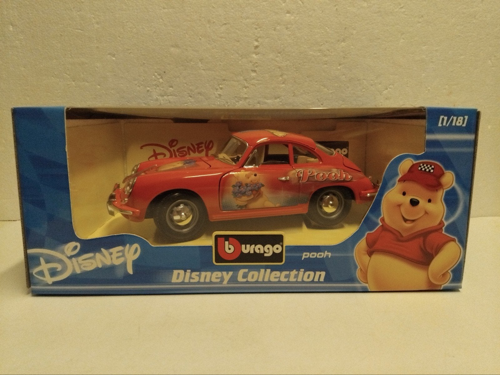 Porsche 356 B coupe Disney Pooh Bburago new 1:18 KRD, Ophalen of Verzenden, Zo goed als nieuw, Auto, Bburago