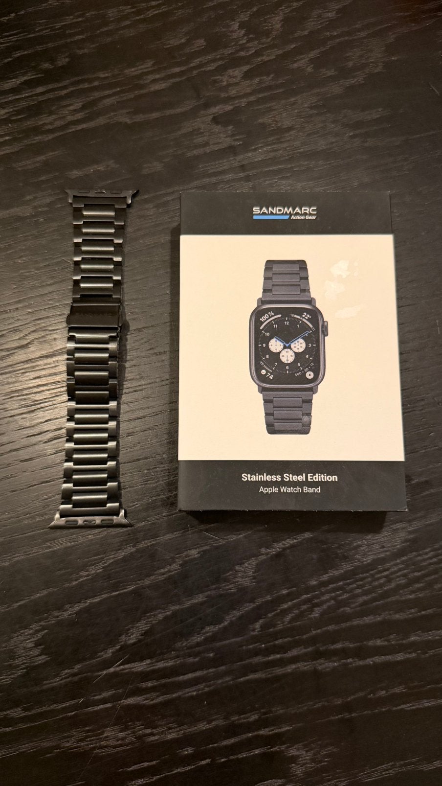 Sandmarc apple watch stainless steel band, Sieraden, Tassen en Uiterlijk, Ophalen of Verzenden, Zo goed als nieuw, Zwart, IOS