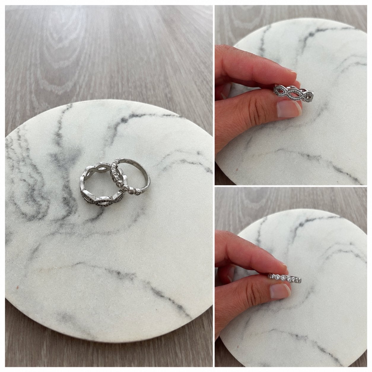 Ti Sento ringenset met steentjes – 2 zilveren ringen, Sieraden, Tassen en Uiterlijk, Ringen, Gebruikt, Ophalen of Verzenden, 17 tot 18