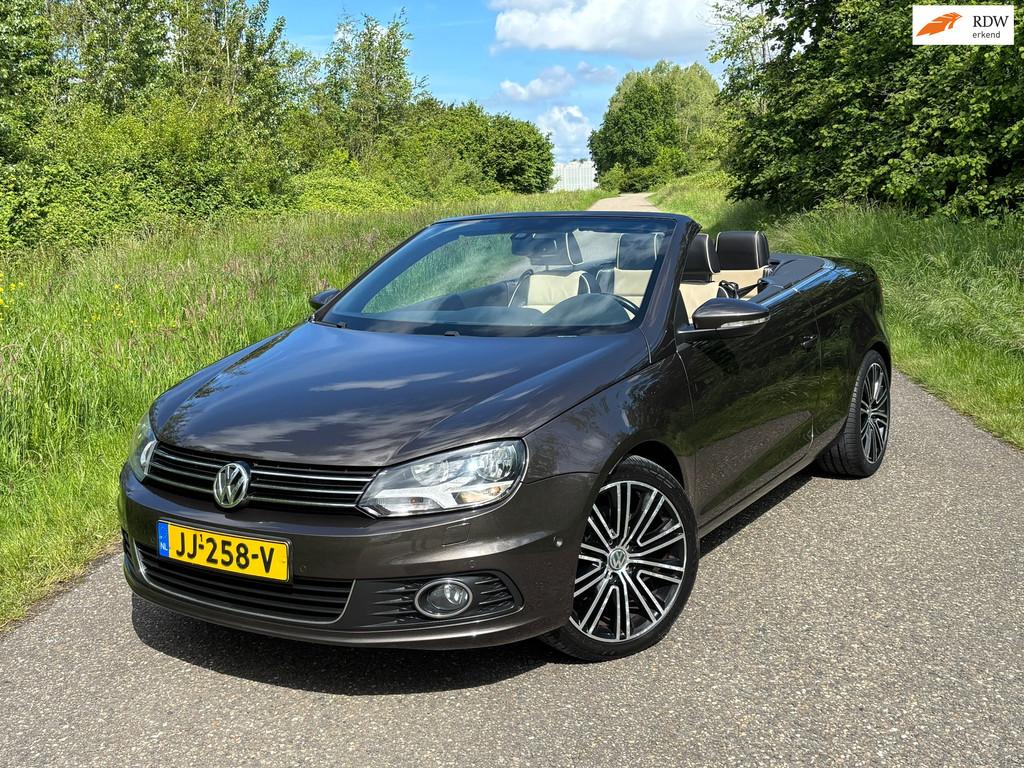 Volkswagen Eos 2.0 TSI Highline Aut/Leder/Navi/Clima/Pdc, Auto's, Volkswagen, Gebruikt, Beige, 4 cilinders, 4 stoelen