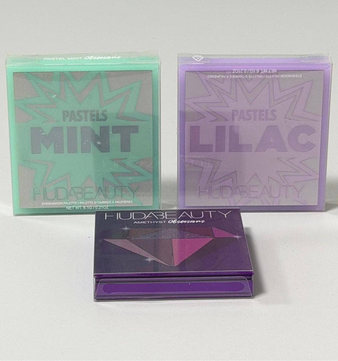 Huda Beauty Oogschaduw Set Amethyst + Pastels Mint + Lilac, P, Ogen, P, P