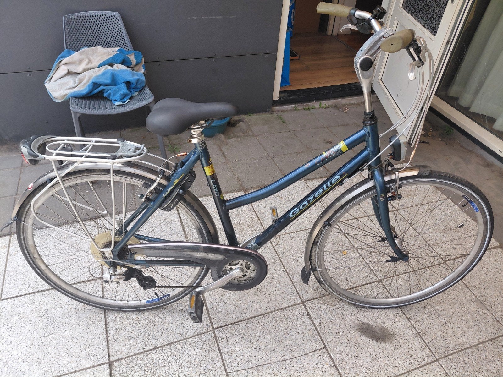 Gazelle Cayo Hybride Damesfiets - Frame 54cm, Fietsen en Brommers, Fietsen | Dames | Damesfietsen, Ophalen, Velgrem, Versnellingen