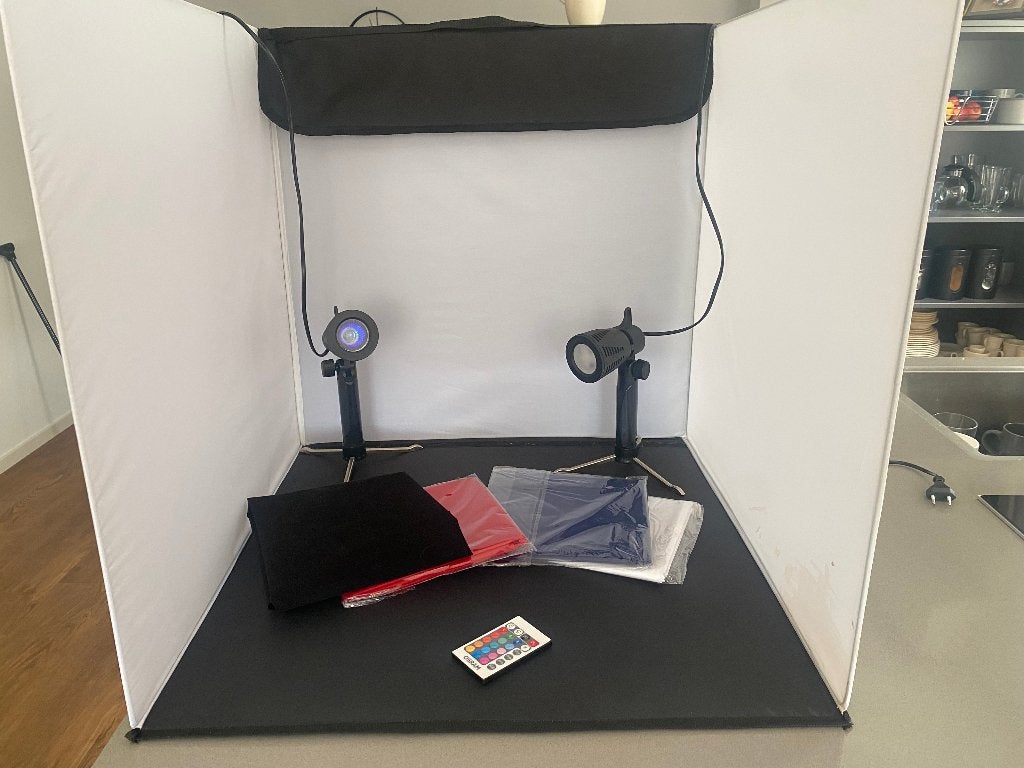 Mini Fotostudio met LED Verlichting en Achtergronden, Audio, Tv en Foto, Fotografie | Fotostudio en Toebehoren, Ophalen, Zo goed als nieuw
