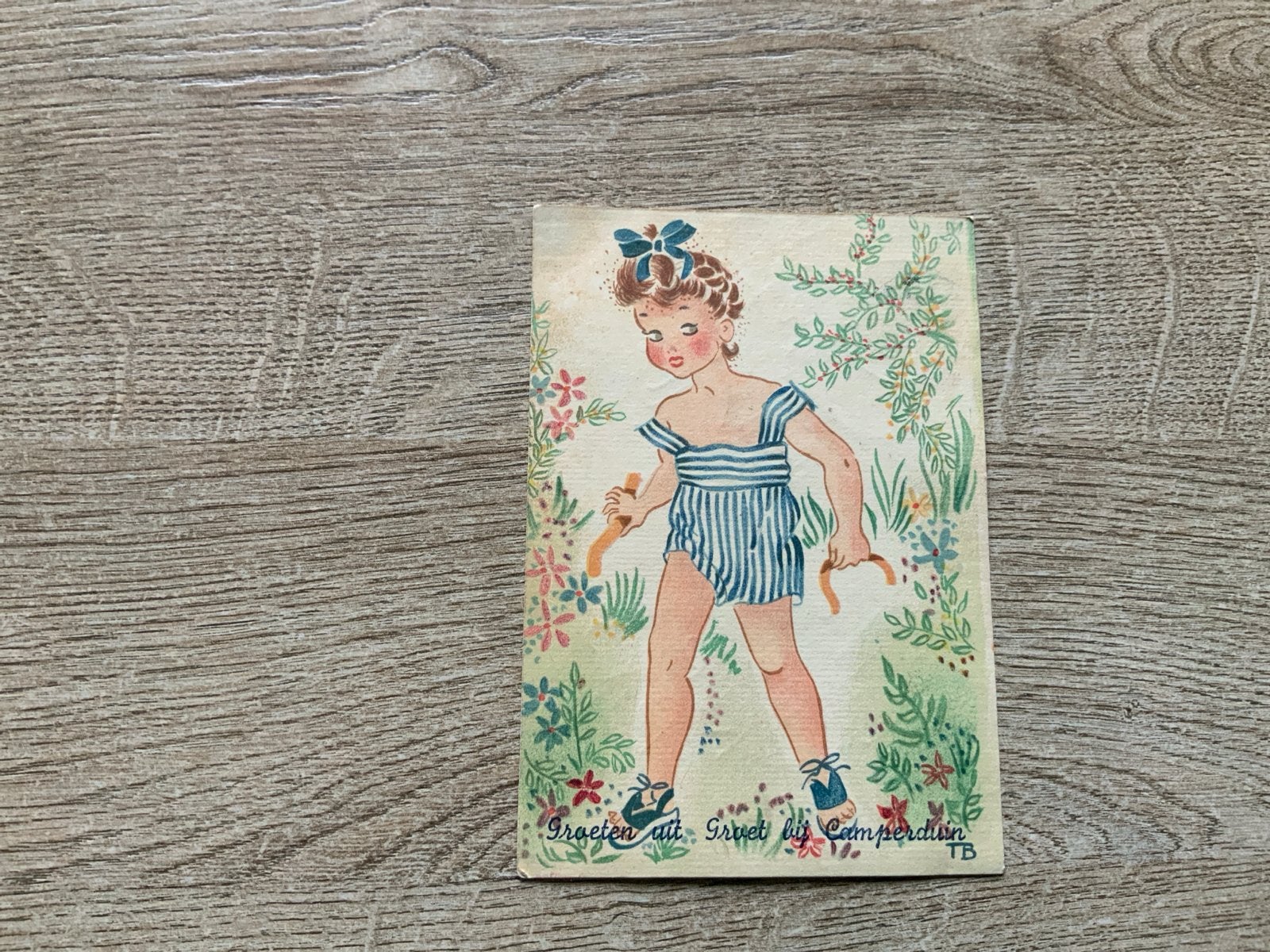 Oude ansichtkaart 'Groeten uit Groet bij Camperduin', Ophalen of Verzenden, 1940 tot 1960, Gelopen
