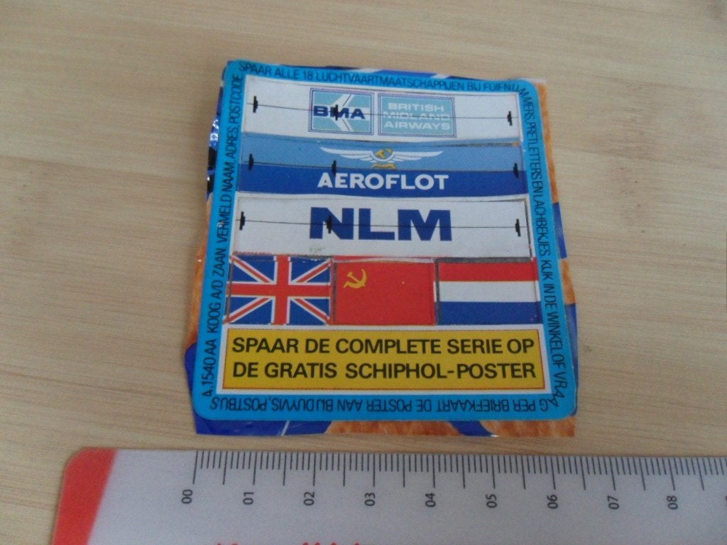 sticker duyvis luchtvaartmaatschappijen BMA NLM aeroflot, Verzamelen, Ophalen, Zo goed als nieuw