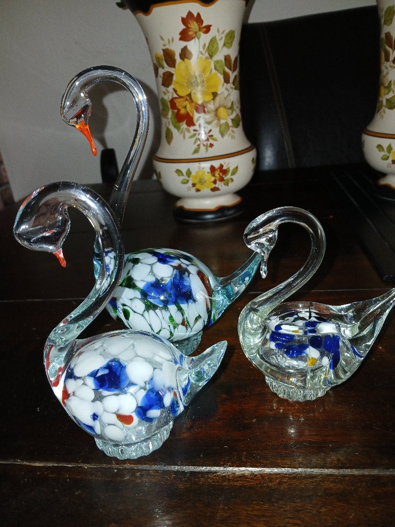 3 Murano glazen zwanen in nette staat, Antiek en Kunst, Ophalen of Verzenden