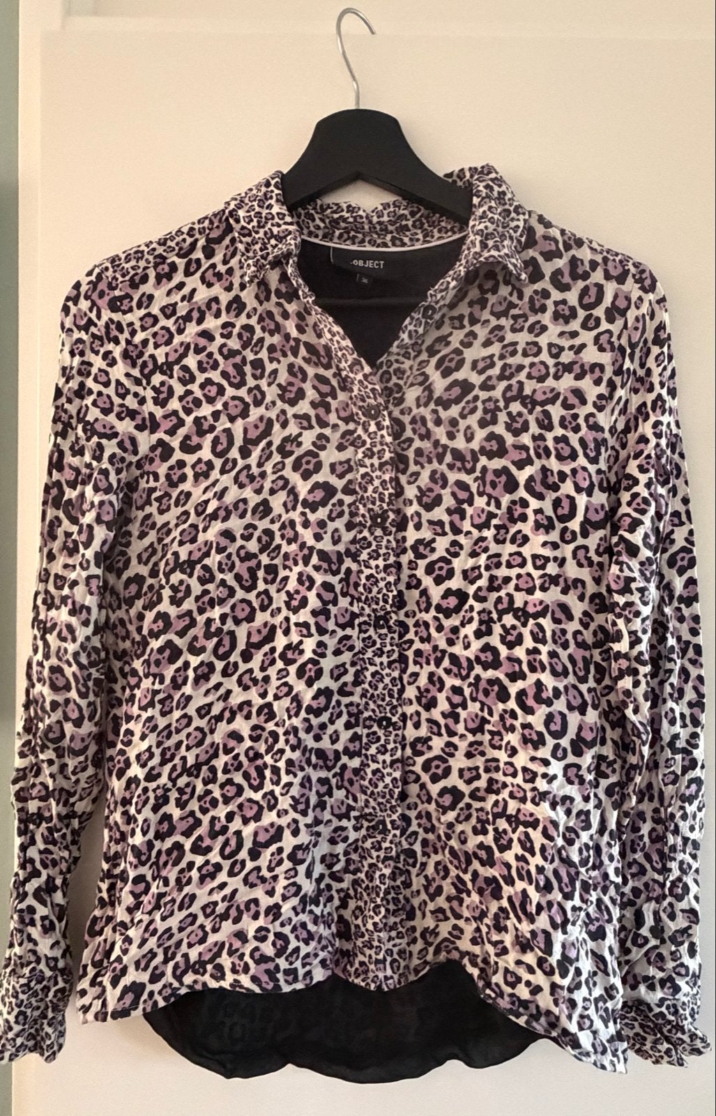 Object blouse met panterprint - Maat 36 (S), Ophalen of Verzenden, Zo goed als nieuw, Maat 36 (S), Paars