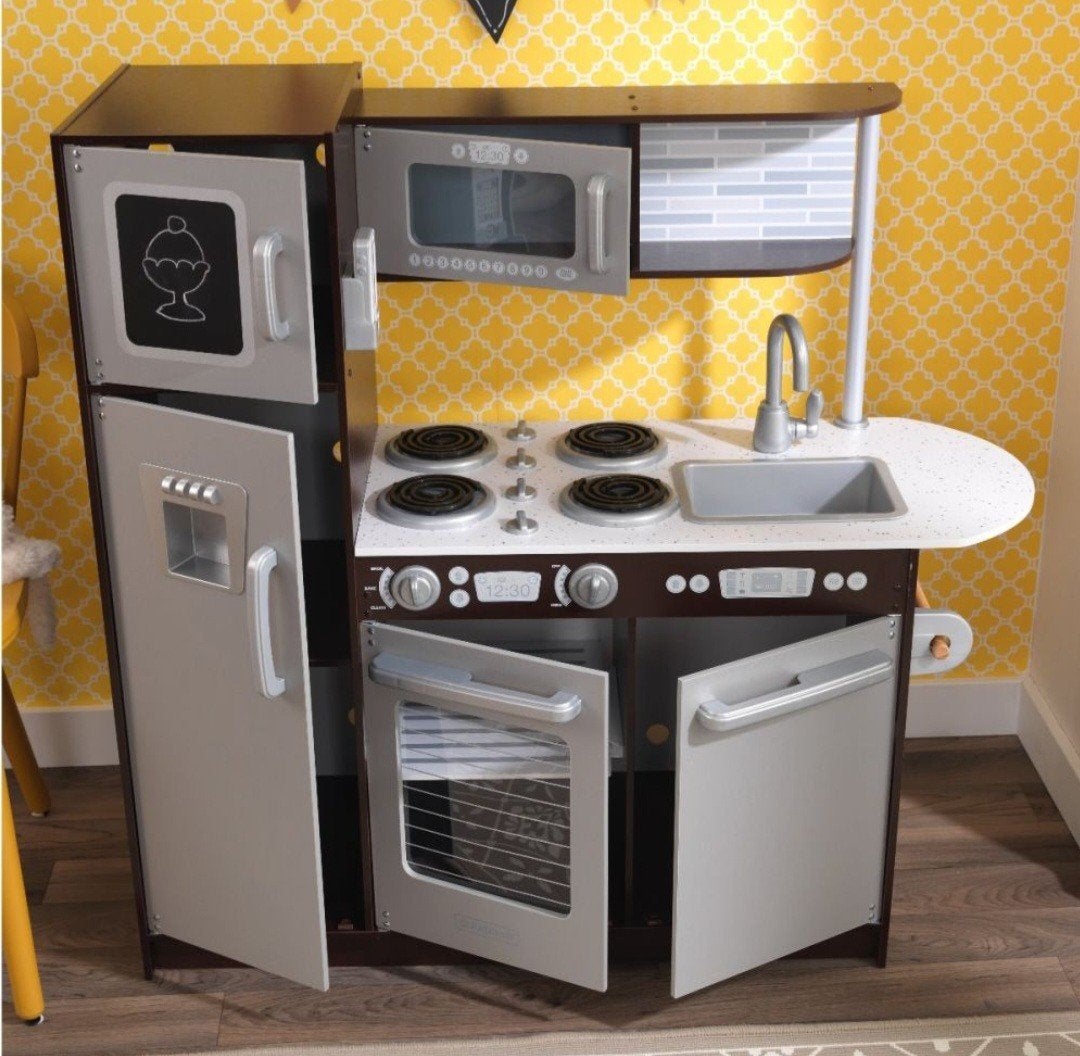 Kidscraft espresso houten kinderkeuken, Kinderen en Baby's, Ophalen, Zo goed als nieuw, Hout, Speelkeuken-accessoire