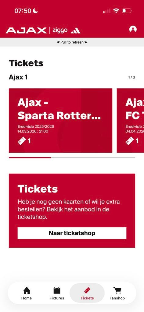 Ajax - Sparta Ticket, Eén persoon, December