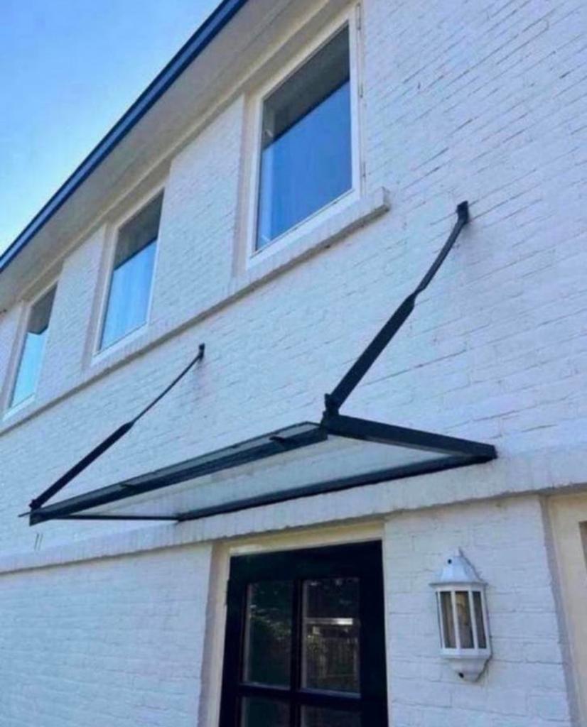 Luifel staal met glas afdak, Tuin en Terras, Ophalen of Verzenden, Zo goed als nieuw