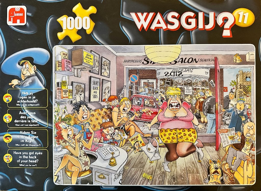 Wasgij puzzel, Schoonheidssalon, 1000 stukjes, Ophalen of Verzenden, 500 t/m 1500 stukjes, Zo goed als nieuw