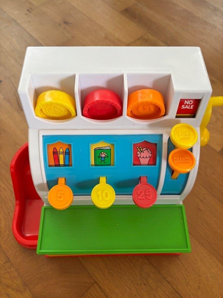 Speelgoed kassa Fisher Price inclusief munten, Ophalen, Zo goed als nieuw, Speelset