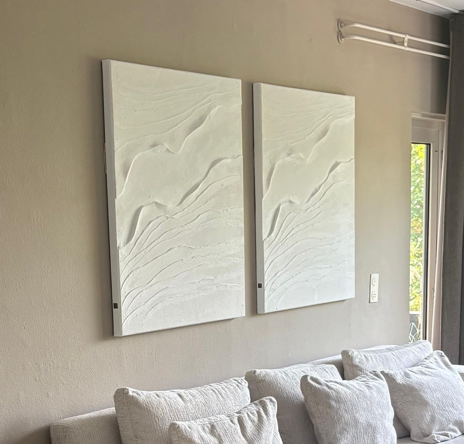 PTMD Schilderijen/Muurdecoratie - Set van 2, Beige, Decoratieobject, Ophalen of Verzenden, Zo goed als nieuw