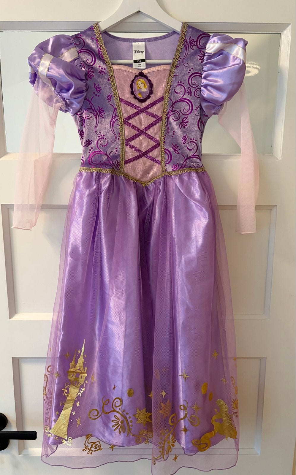 C&A Disney Rapunzel Verkleedjurk Maat 128, Ophalen of Verzenden, Zo goed als nieuw, Meisje
