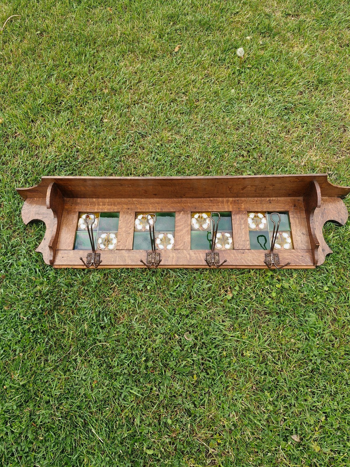 antieke  art nouveau of jugendstil wandkapstok, Ophalen of Verzenden, Hout, Wandkapstok, Minder dan 100 cm