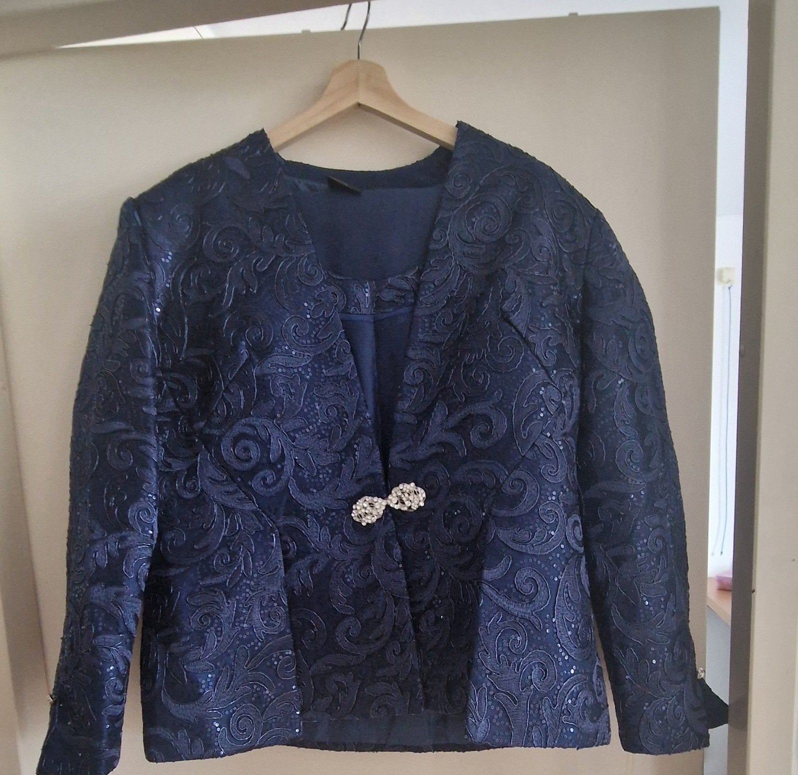 Susanna Gala Set - Marineblauw met pailletten, Ophalen, Galajurk, Blauw, Maat 46/48 (XL) of groter