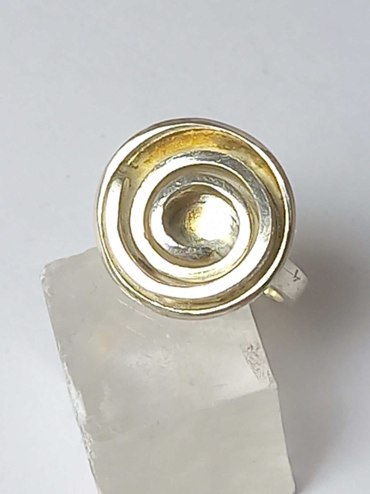 Zilveren Swirl Ring Vintage Sieraden 925, Gebruikt, Verzenden, 17 tot 18, Dame
