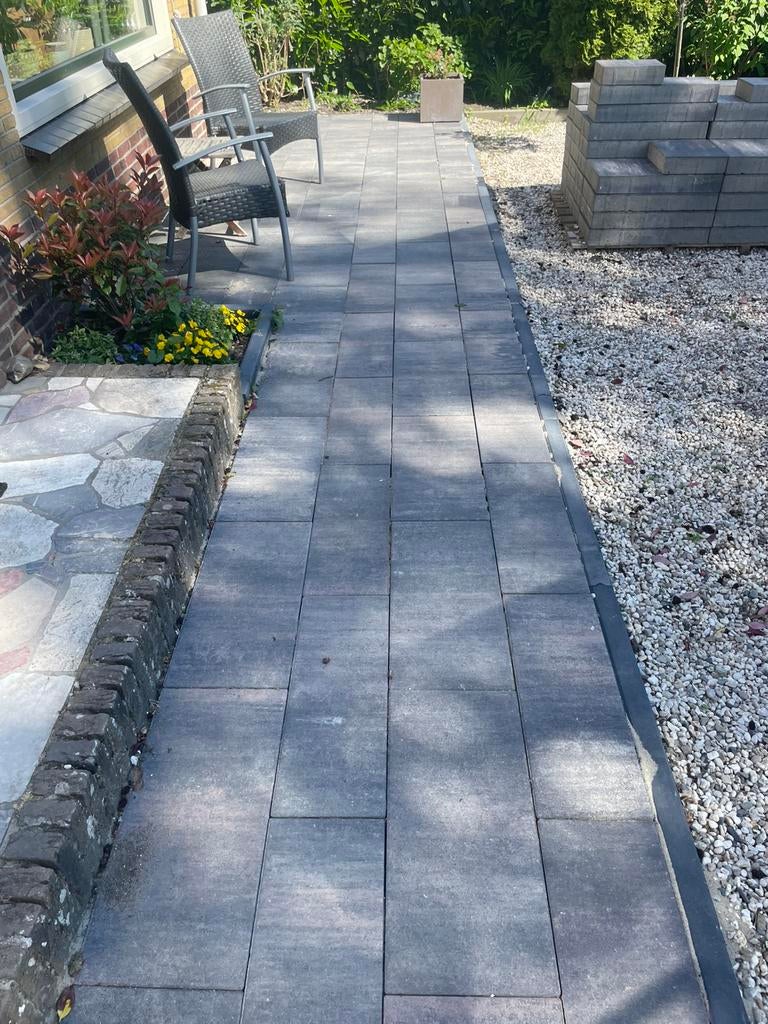 Opritstenen icey blue softcomfort banenverband, Tuin en Terras, Tegels en Klinkers, Ophalen, Zo goed als nieuw, Beton, Terrastegels