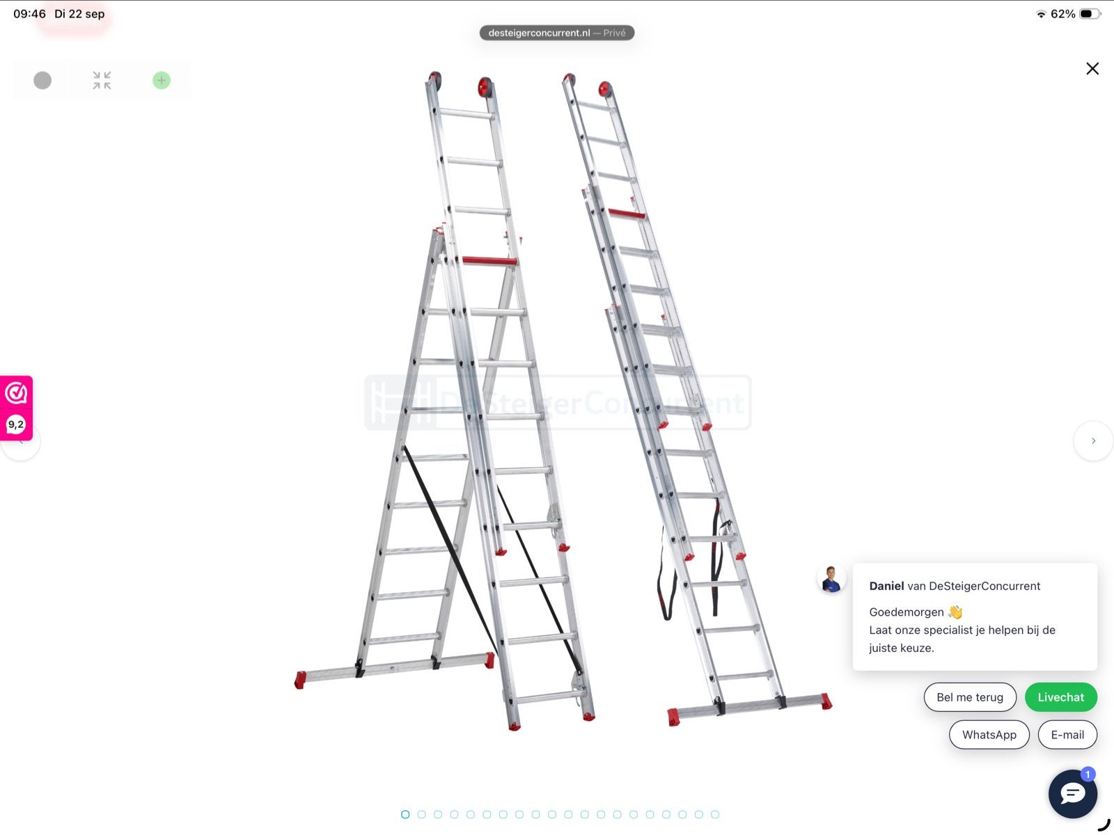 Altrex All Round 3-delige Reformladder 9 treden, Ophalen, Zo goed als nieuw, Ladder, Opvouwbaar of Inschuifbaar