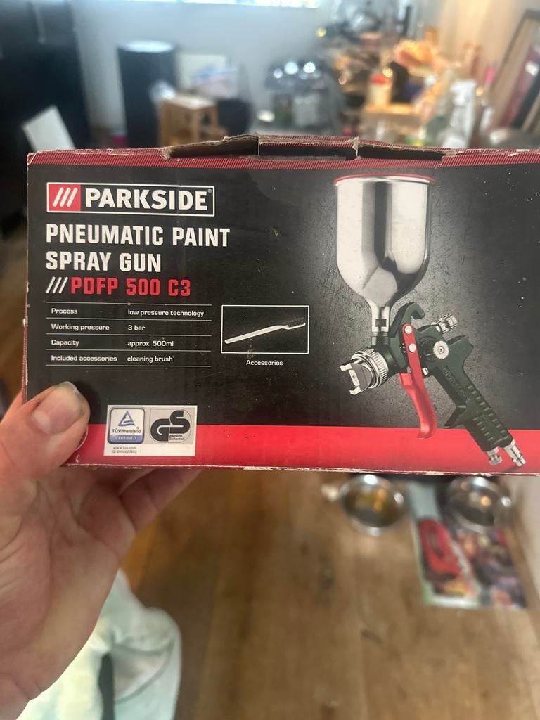 Parkside Pneumatisch Verfspuitpistool PDFP 500 C3, Ophalen of Verzenden, Zo goed als nieuw, Verfspuit of Verfpomp