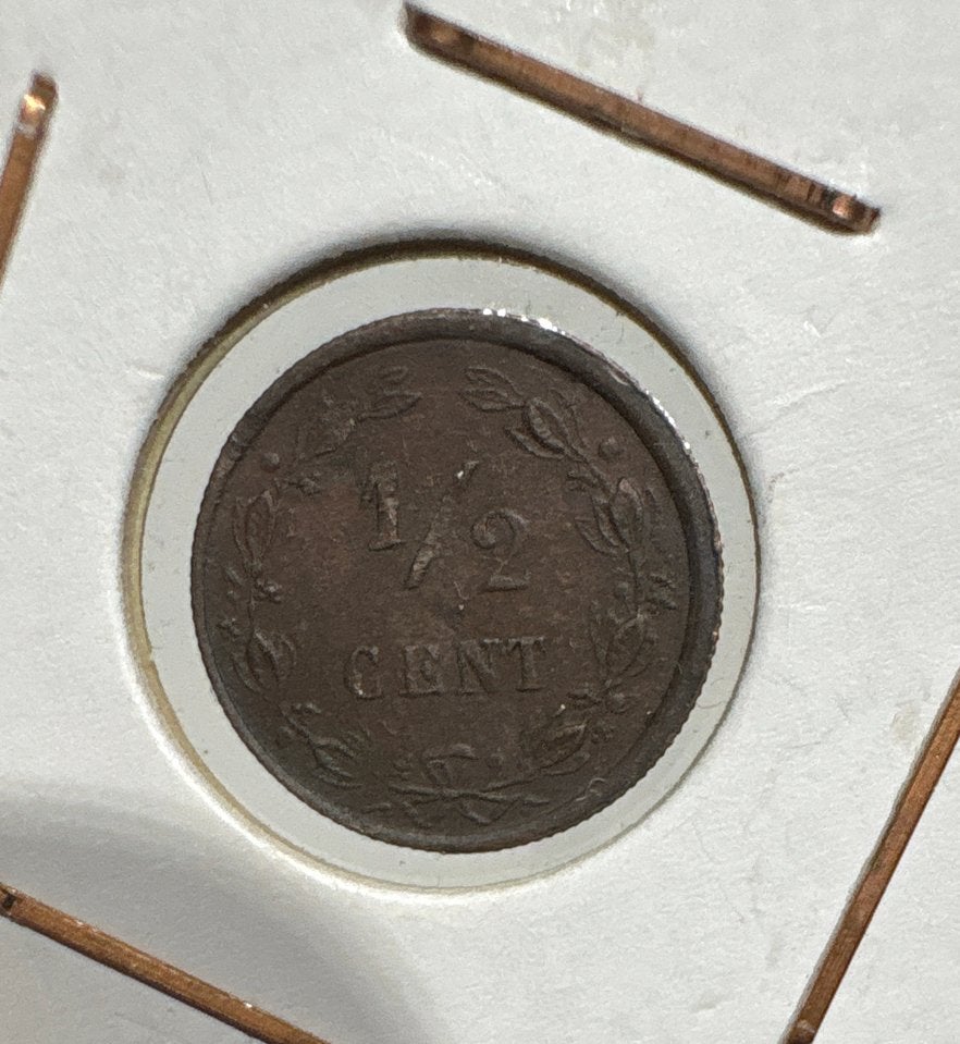 6 X 1/2 Cent munt uit 1885 - Koning Willem III, Ophalen of Verzenden, Koning Willem III, Overige waardes, Losse munt