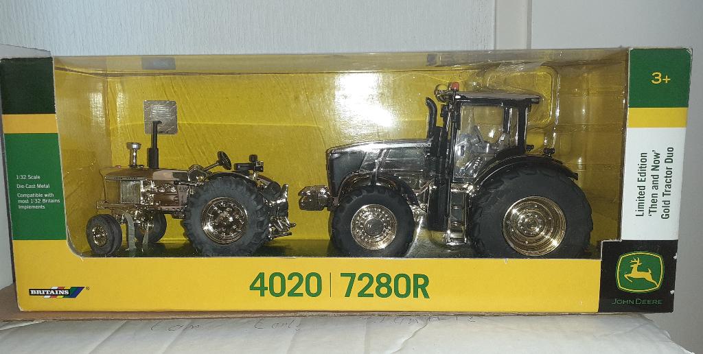 John Deere 4020 en 7280R - Britains, Ophalen of Verzenden, Nieuw, Tractor of Landbouw, Britains