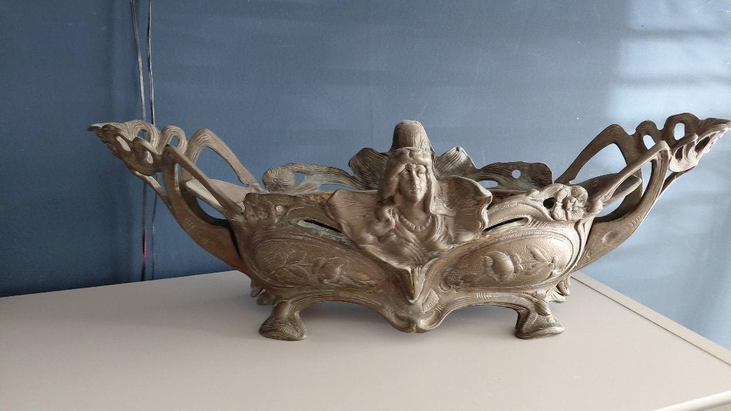 Jardinière - Jugendstil - Brons, Ophalen, Brons
