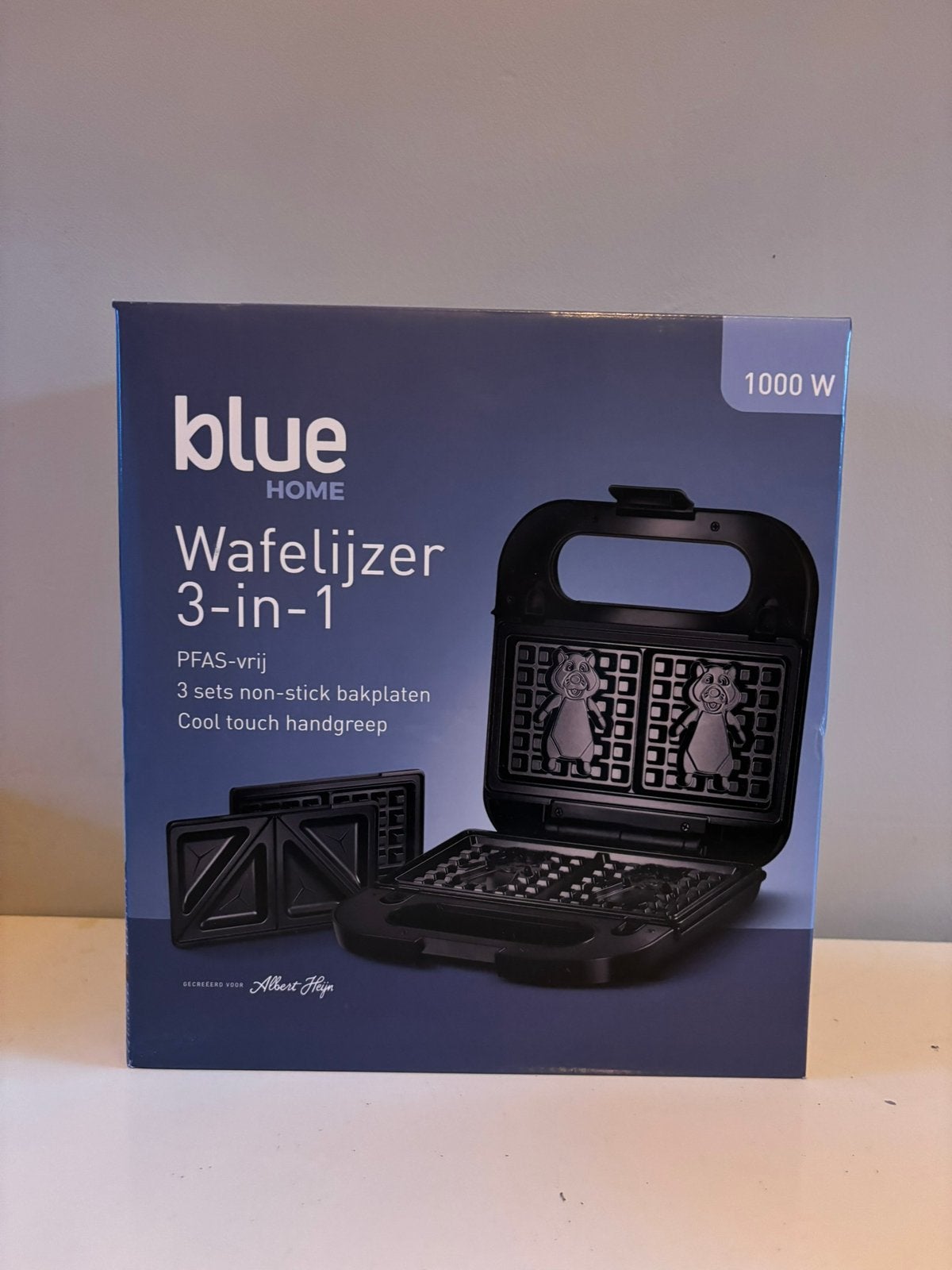 Blue home wafelijzer 3 in 1 met hamster vorm, Ophalen of Verzenden, Uitneembare platen, Nieuw