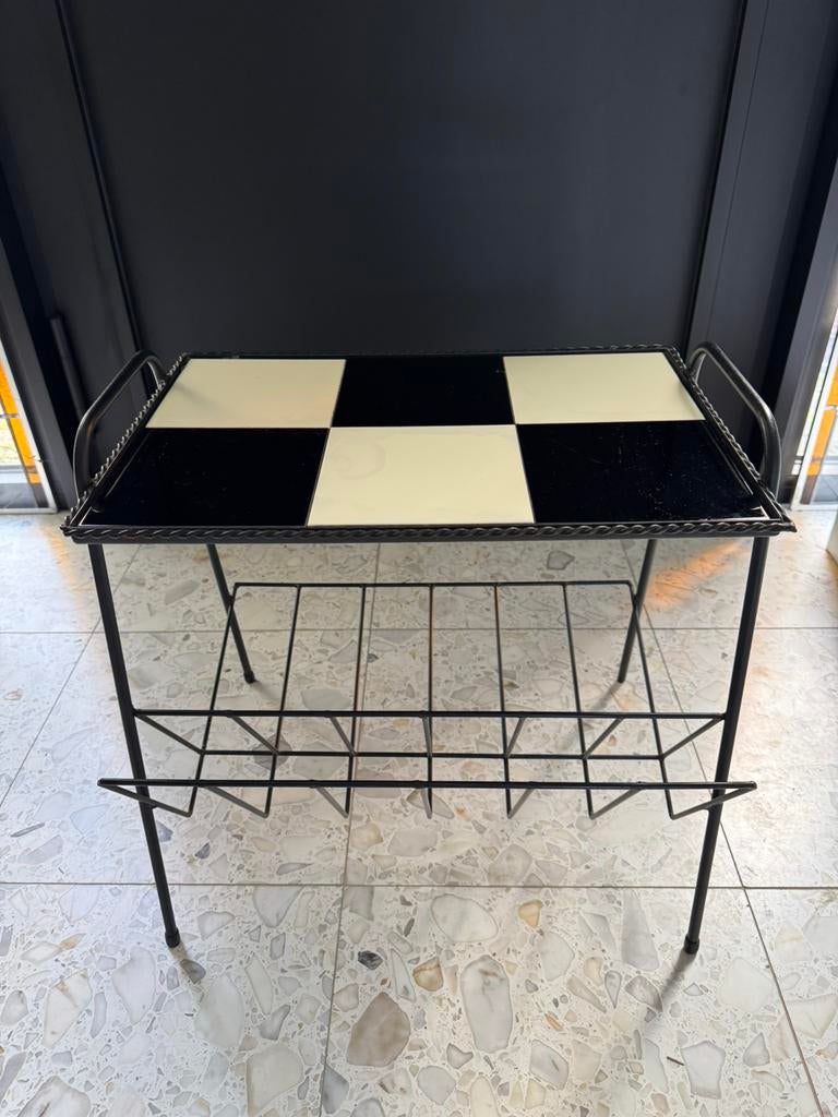 Bijzettafeltje / tijdschriftentafel vintage, Ophalen, Gebruikt, 50 tot 100 cm, Vintage