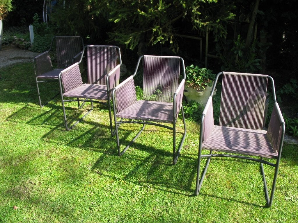 4X RODA "HARP" TUINSTOEL/ARMLEUNING DESIGN, Ophalen, Gebruikt, Metaal