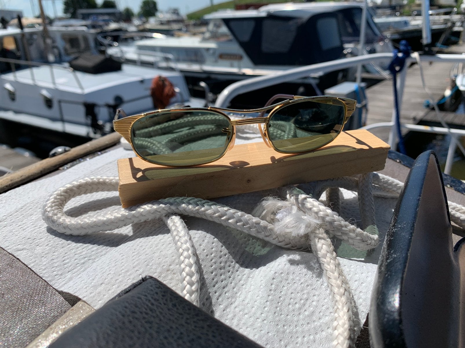 Rayban signet b&l 24 k verguld g15 groen echt glas, Zonnebril, Ophalen of Verzenden, Zo goed als nieuw, Ray-Ban