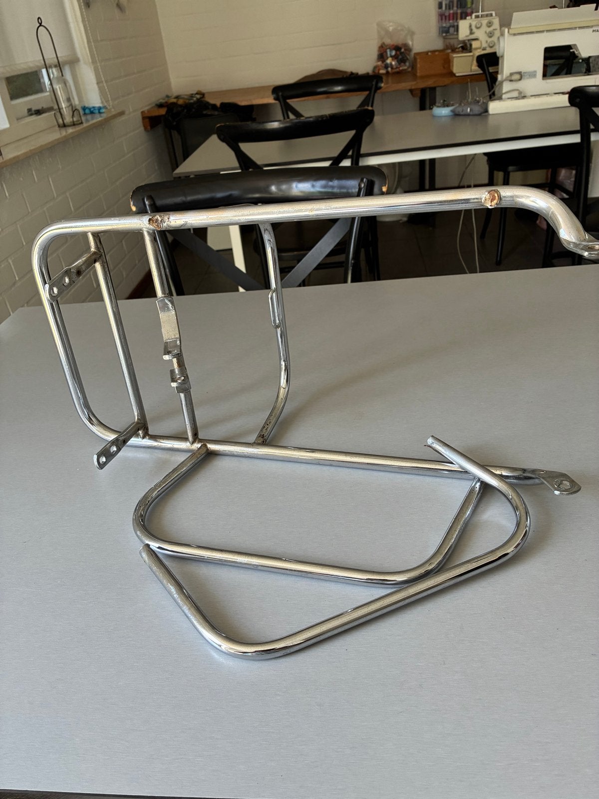 Verchroomd bromfietsrekje voor bagage, Ophalen of Verzenden, Gebruikt