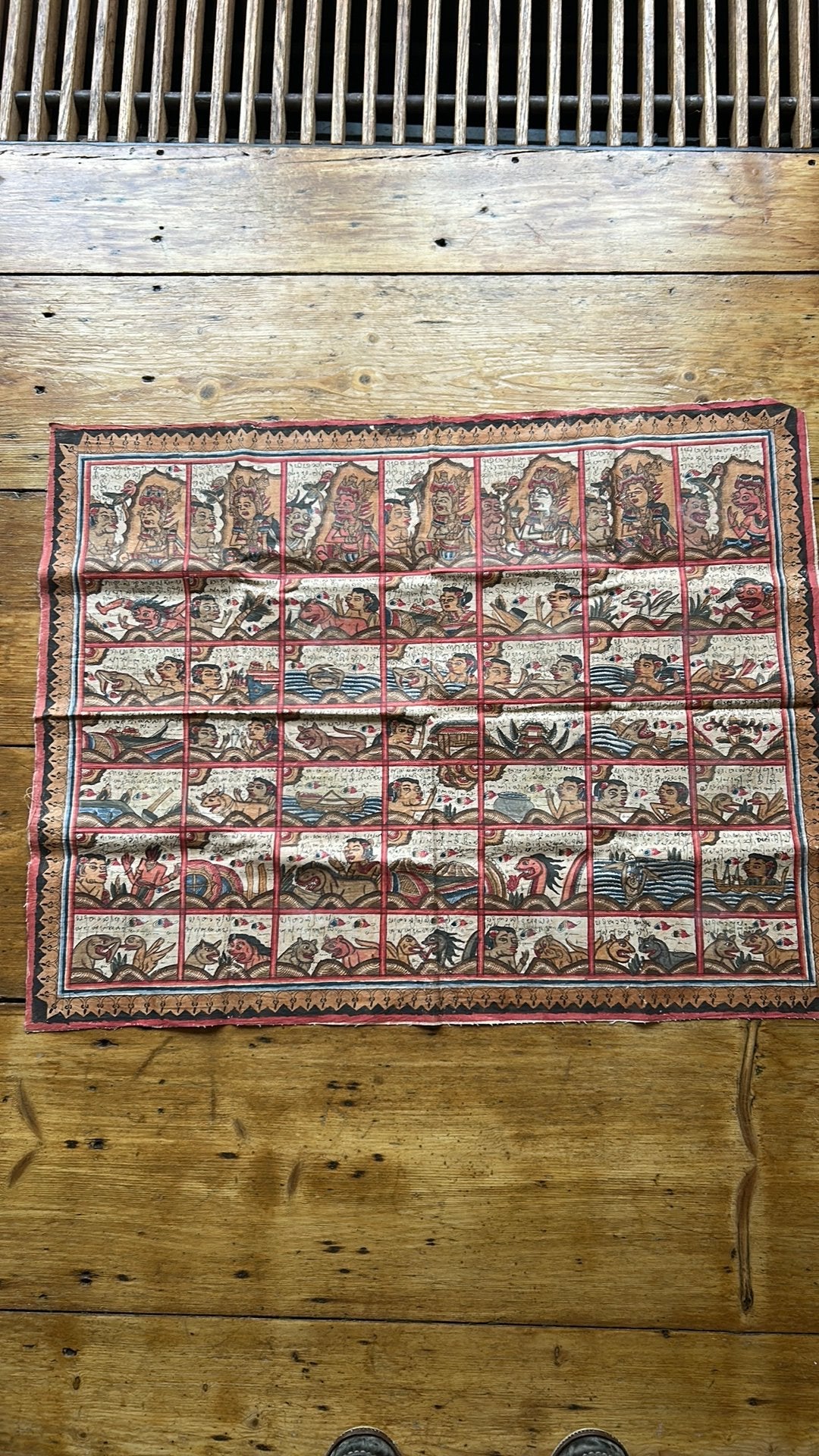 Balinese gebedskalender, 50 tot 100 cm, Bruin, Zo goed als nieuw, Rechthoekig