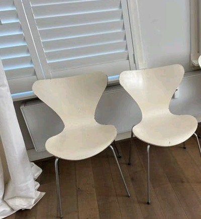 2 Arne Jacobsen Butterfly stoelen - Fritz Hansen, Ophalen, Gebruikt, Twee, Wit