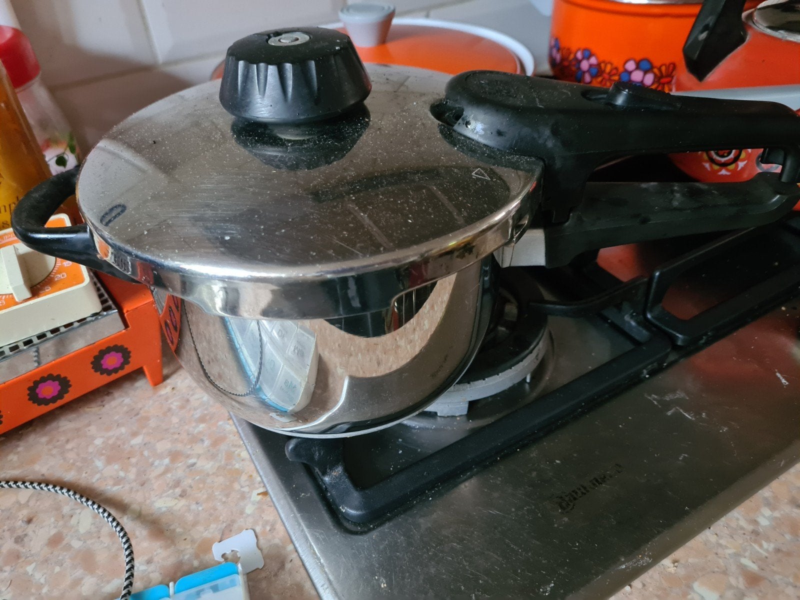 Roestvrijstalen Snelkookpan - Gebruikt, Snelkookpan, Gebruikt, Ophalen of Verzenden, Rvs