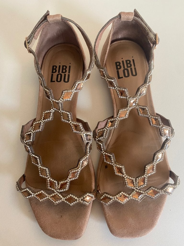 Bibi Lou sandaaltjes beige koper 37, Verzenden, Beige, Bibi Lou, Sandalen of Muiltjes