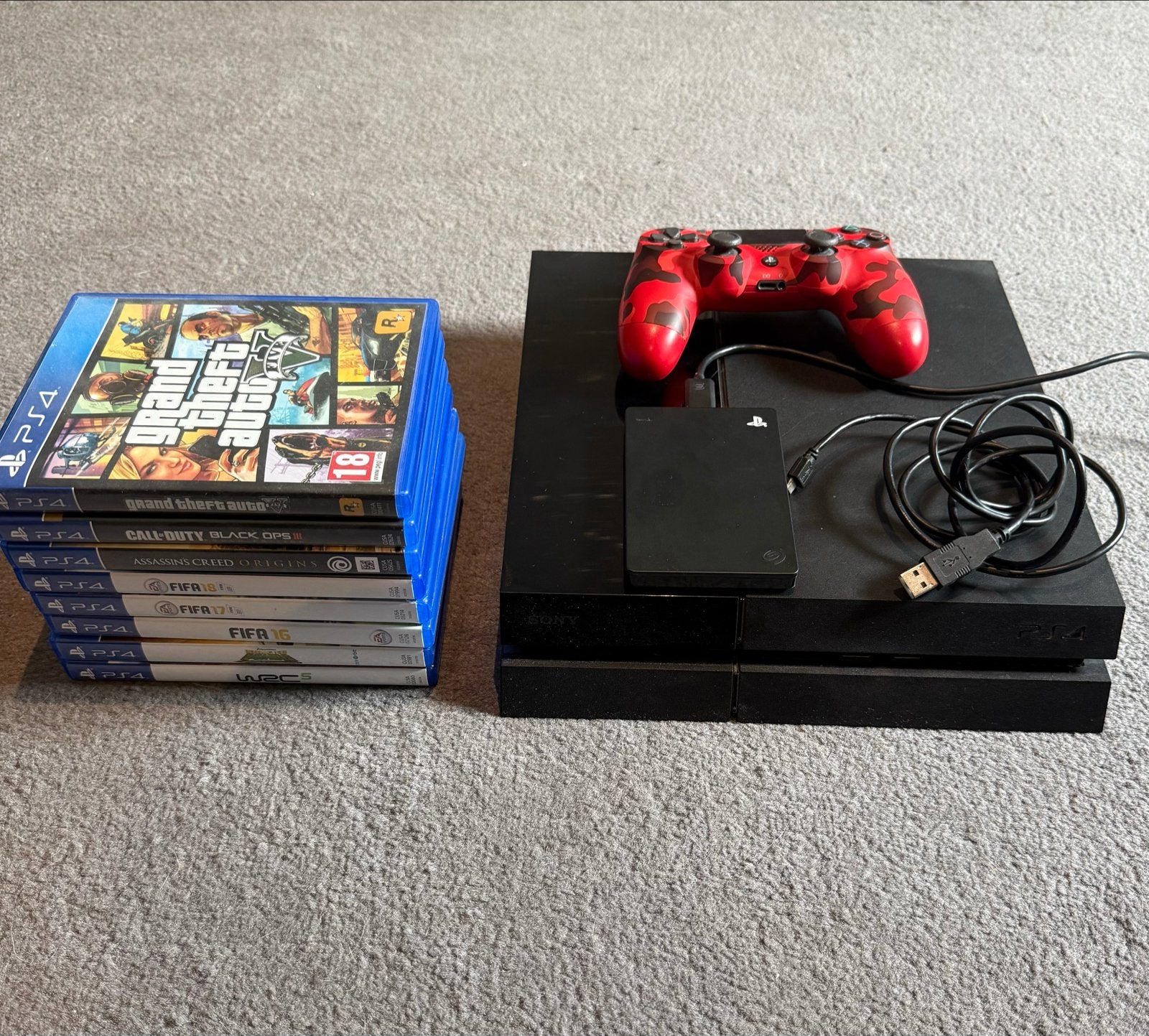 PlayStation 4 500GB + 2TB HDD + 8 Games + Controller, Ophalen, Met harde schijf, Met 1 controller, Original